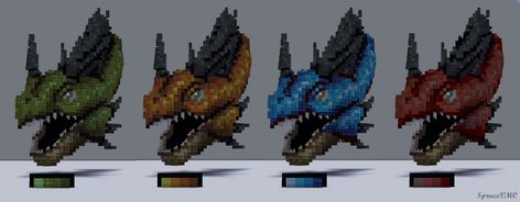 Minecraft Dragon, Dragon Heads, Dragon Armor, Minecraft Builds, Dragon Head, Minecraft, Building