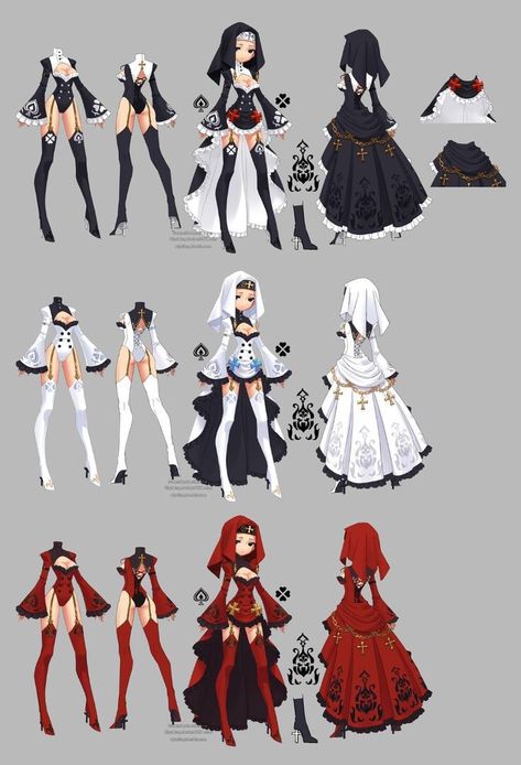 Priest Costume, Dragon Nest, Drawing Anime Clothes, 캐릭터 드로잉, Dress Drawing, Anime Dress, Fashion Design Drawings, Cute Anime, Drawing Clothes