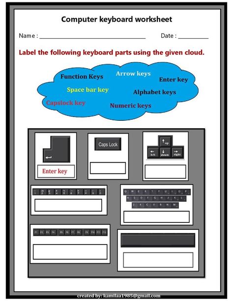 worksheet on computer keyboard keys Keyboard Worksheet, Computer Worksheet, Computer Activities For Kids, Computer Lab Lessons, Worksheet For Class 2, Teachers Day Greetings, Worksheets For Class 1, Computer Teacher, Teaching Computers