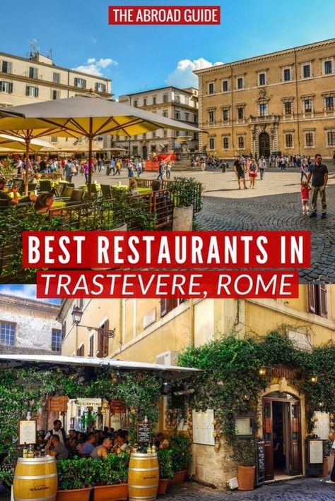 Eat like a local at these top restaurants in Trastevere, Rome. Trastevere is a locally-loved area where you can eat and drink well. These are the best food spots in Rome! Eating In Rome, Tuscany Trip, Rome Sightseeing, Rome Trastevere, Rome Restaurants, Italy Restaurant, Rome Vacation, Trastevere Rome, Italy Trip Planning