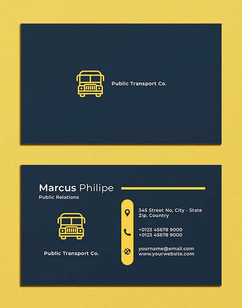 Business Card Transport Template AI, EPS, PSD Logistics Business Card Design, Education Business Card, Taxi Business Card, Travel Business Card, Design Taxi, Transport Business, Animal Transport, Corporate Signage, Business Card Design Minimal