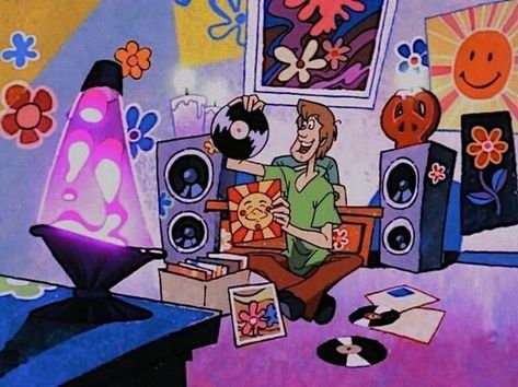 1960s Wallpaper, 80s Aesthetic Wallpaper, Shaggy Scooby Doo, 2000s Wallpaper, Shaggy And Scooby, Funky Wallpaper, Hippy Room, Indie Drawings, Energy Art