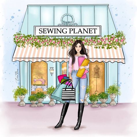 Criss Rosu • Feminine Branding & Illustrations บน Instagram: “Introducing my custom illustration for Sewing Planet! This one-of-a-kind piece features a charming girl holding fabric in front of a…” Small Business Illustration, Feminine Branding, Piece Of Art, Illustrators On Instagram, Business Illustration, Business Planner, Custom Illustration, Brand Designer, Small Business Owner