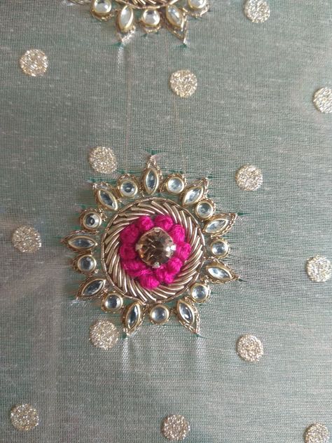 Hand Embroidery Butti Designs, Zardosi Flower Design, Zardosi Butti Work, Butti Work Embroidery, Books Embroidery, Embroidery Quotes, Hoops Embroidery, Quotes Embroidery, Embroidery Abstract