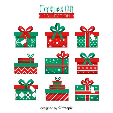 Free vector christmas flat gifts collect... | Free Vector #Freepik #freevector #christmas-present #christmas-gift-box #christmas-envelope #merry-christmas-card Christmas Gift Vector, Gift Vector, New Flat, Vector Christmas, About Christmas, Christmas Gift, Gift Box, Gift Ideas, Christmas