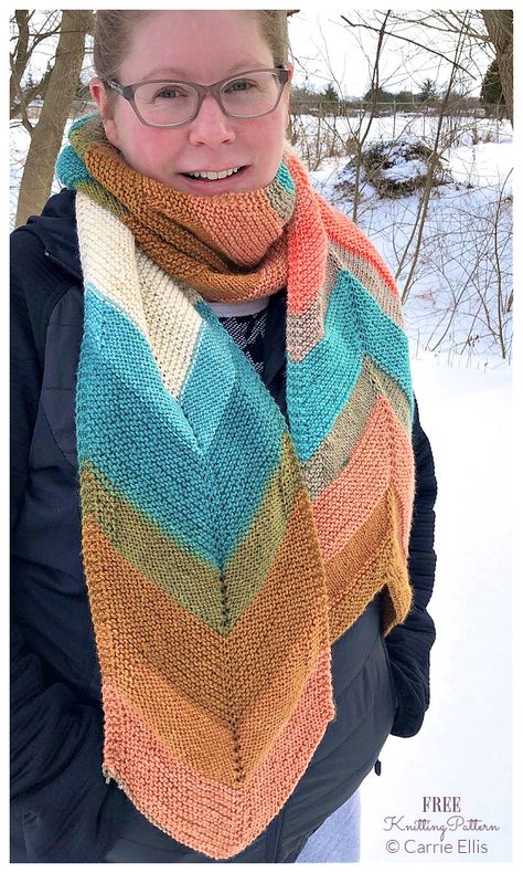 Chevron Scarf Free Knitting Patterns - Knitting Pattern Chevron Scarf Pattern, Stripe Scarf Pattern, Knit Chevron, Yarn Shawl, Cakes To Make, Chevron Scarves, Knitted Scarves, Free Knitting Patterns, Scarf Knitting Patterns