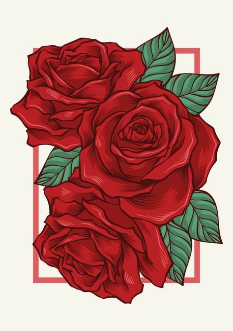 Rose Petal Shape, Red Rose Drawing, Rose Sketch, Rose Oil Painting, Rose Illustration, Roses Print, Watercolor Red, Rose Drawing, Wall Drawing