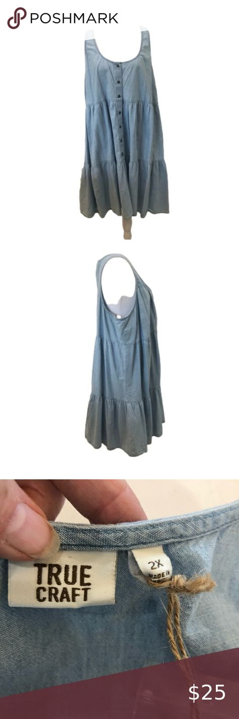 True Craft Size 2 X chambray sleeveless tiered dress. Summer Beachy casual NWT Sleeveless Pullover, Chambray Dress, Dress Midi, Tiered Dress, Dress Summer, Racer Back, Chambray, Pullover Styling, Size 2