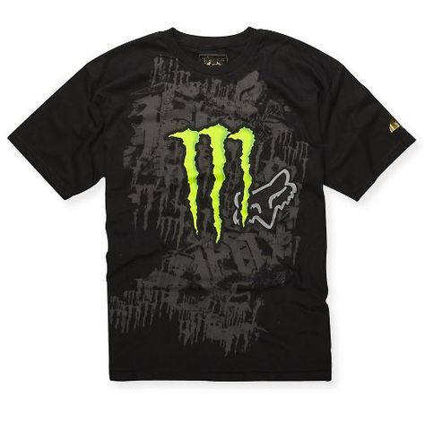 Fox Racing Monster RC Replica T Shirt Medium/Black Monster Energy Clothing, Fox Racing Logo, Scene Clothing, Fox Racing Clothing, Fox Clothing, Pinterest Wardrobe, Silly Clothes, Fox Shirt, Super Saver