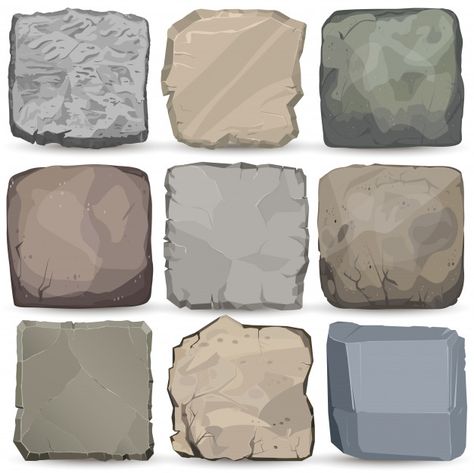 Stone Cartoon, Cartoon Banner, Boulder Rock, Grey Stone Wall, Rock Textures, Texture Drawing, Stone Panels, Natural Background, Square Stone