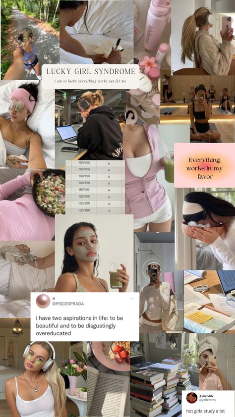 Goals, hard work, pretty, aesthetic, self care, reading, bold, working out, gym, Pilates, yoga, put together, good grades, perfect, water, hydration, healthy, eating healthy, skincare, makeup, hot girl walks Goal Setting Vision Board, Lucky Girl Syndrome, Affirmation Board, Feminine Energy Aesthetic, Aesthetic Lockscreens, Vision Board Goals, Dream Vision Board, Girl Boss Motivation, Vision Board Affirmations