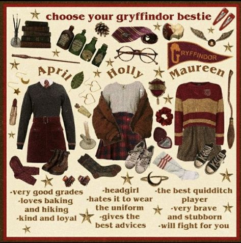 Gryffindor Outfit, Hogwarts Outfits, Gryffindor Aesthetic, Welcome To Hogwarts, Academia Outfits, Harry Potter Style, Harry Potter Artwork, Harry Potter Houses, Harry Potter Outfits