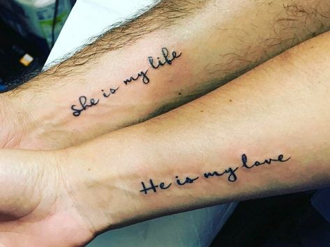 4 Better 4 Worse 4 Life Tattoo Ideas, Honeymoon Tattoo, Husband And Wife Tattoos Unique, Couples Tats, Couple Tattoo Quotes, Marriage Tattoos, Him And Her Tattoos, Couple Tattoos Unique Meaningful, Couple Tattoos Love