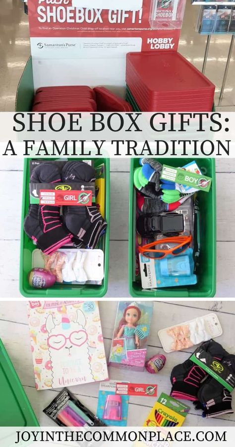 Are you looking for ways to help those in need at Christmas time? My family and I gave shoe box gifts filled with useful items to kids who are less fortunate. It's so easy to get started! | Operation Christmas Child | Gift Ideas | Family Traditions | Giving to Others | #giftideas #charity #giving #helpingothers Shoe Box Christmas Gifts, Shoe Box Gifts, Shoe Box Gift Ideas, Occ Crafts, Creative Gifts For Him, Book Calendar, Giving To Others, Wrapping Tips, Popular Christmas Songs