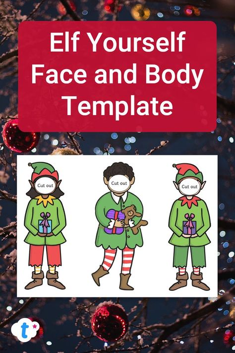 Elf Yourself Craft Template Cut Out | Twinkl Teaching Resources Elf Yourself Craft Template, Elf Yourself Craft, Elf Template, Elf Craft, Elf Christmas Card, Elf Crafts, Elf Face, Elf Yourself, English Christmas