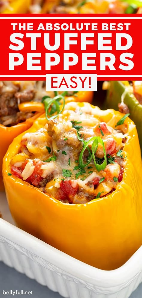 Best Stuffed Pepper Recipe, Easy Stuffed Peppers, Healthy Beef Recipes, Healthy Beef, Beef Recipes Easy, Peppers Recipes, Beef Dinner, Bell Peppers, Ground Beef Recipes