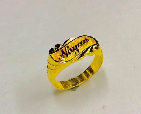 Name Rings Gold For Men, Gents Rings, Man Gold Bracelet Design, Latest Gold Ring Designs, Letter Rings, Baby Jewellery, Gold Earrings For Kids, Couple Ring Design, Mens Ring Designs