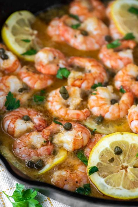 Shrimp With Capers, Shrimp Picatta Recipe, Shrimp With Lemon Caper Sauce, Caper Lemon Sauce For Fish, Shrimp Piccata, Chicken Piccata With Lemon Caper Sauce, Lemon Chicken Piccata Recipe With Capers, Piccata Recipe, Shrimp Dinner