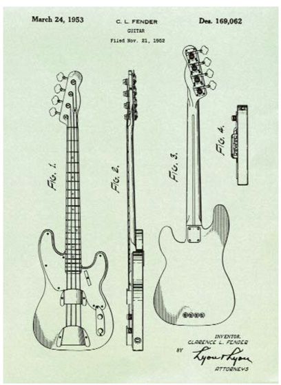 Guitars Aesthetic, Flying V Guitar, Thumb Tack, Patent Application, Fender Precision Bass, Guitar Posters, Fender Electric Guitar, Guitar Gifts, Guitar Wall