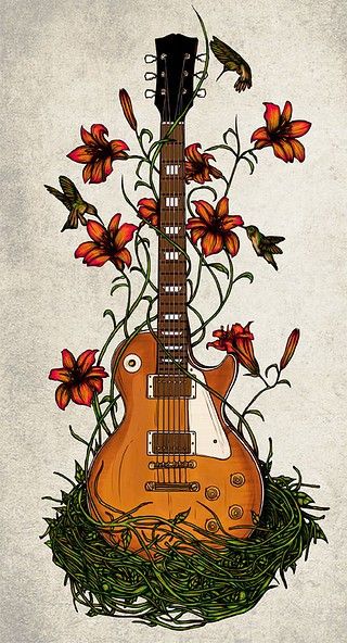 Guitar Tattoos, Guitar Tattoo Design, Guitar Illustration, Guitar Drawing, Easy Drawing Steps, Guitar Tattoo, Les Paul Guitars, Music Drawings, Rock Girl