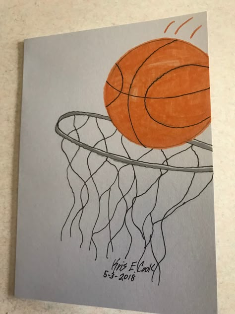 Basketball Aesthetic Drawing, Basketball Drawing Ideas, Drawing Ideas Basketball, Basketball Art Draw, Things To Draw With Color, Basketball Drawings Sketches, Ball Drawing Easy, Little Things To Draw, Drawing Ideas Easy Cute