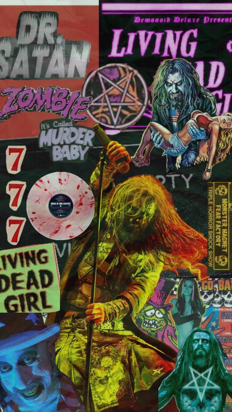 Rob zombie wallpaper Rob Zombie Wallpaper, Punk Rock Wallpaper, Rob Zombie Art, Vampire Wedding, Zombie Wallpaper, White Zombie, Zombie Art, Band Wallpapers, Rob Zombie