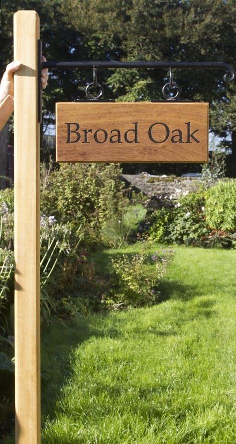 Wooden Farm Signs, Farm Signs Entrance, House Name Plates, Wooden Sign Posts, Driveway Sign, Entrance Signage, House Name Signs, Iroko Wood, Name Plates For Home