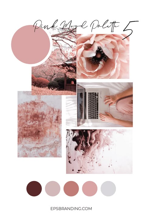 Brand Color Inspiration Mood Boards, Color Inspo Mood Boards, Feminine Branding Logo Color Palettes, Romance Color Palette, Colour Mood Boards, Color Palette Feminine, Pink Color Palettes, Pink Mood Board, Lash Inspiration