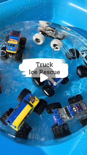 Melissa Kate on Instagram: "Frozen Truck Rescue 🚗❄️ Follow for more monster truck activities! 🎉

 This is the coolest activity for a hot summers day! Put some water and monster trucks upside down in a container and freeze overnight. In the morning pop them out into a container and add some tools plus a bowl of warm water, we used our monster truck sensory water table. Comment TRUCK below and I'll send you a link! 
.
.
.
.
#monstertruck #monstertruckactivities #kidsactivities #toddlermom #kidsactivity #toddleractivity #toddlerplay #boymom #momsofinstagram #momtips #momtricks #toddler #outdooractivities  #toddlersofinstagram #toddlerfun #boymomtips #toddlercrafts  #momhack #preschoolactivities #boymama #preschoollearning #cars #caractivity #monstertrucks #hotwheels #monsterjam" Monster Truck Birthday Party Activities, Truck Activities For Toddlers, Monster Truck Activities For Preschool, Monster Truck Birthday Activities, Monster Jam Birthday Activities, Monster Truck Activities, Monster Truck Learning Activities, Monster Truck Sensory Bin, Monster Truck Play