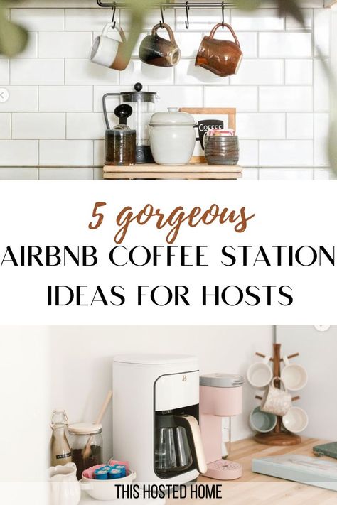 airbnb coffee station ideas Air Bnb Coffee Station, Room Ideas Bedroom Cozy, Cute Airbnb, Coffee Station Ideas, Welcome Baskets, Bar Game, Airbnb Design, Bar Games, Airbnb Host