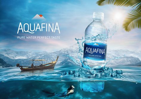 Advertising Design (Aquafina) | Behance Karate Picture, Ads Poster, Flower Background Design, Water Packaging, Bottle Design Packaging, Water Poster, 광고 디자인, Water Logo, Social Media Advertising Design