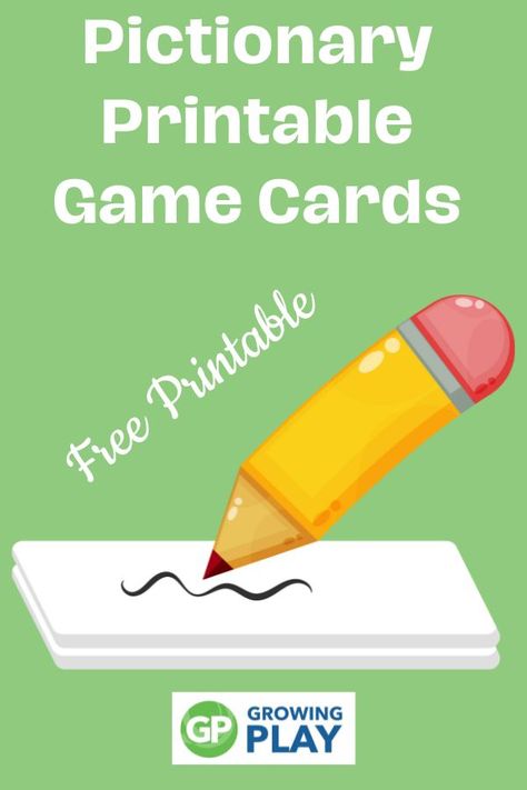 Pictionary Printable Game Cards - Free - Growing Play Pictionary For Kids, Pictionary Word List, Pictionary Words, Language Arts Teacher, Birthday Coloring Pages, Paper Games, Bingo Printable, Printable Game, Reading Comprehension Worksheets