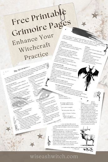 Download your free printable grimoire pages and enhance your witchcraft practice! These beautifully designed pages feature magical correspondences, spells, and rituals for everyday use. Perfect for witches, pagans, and spiritual seekers, these grimoire pages will help you document your journey and connect with your craft. Get your free download today and start building your personal Book of Shadows with ease! Free Book Of Shadows Pages, Free Pagan Printables, Wicca Printables Free, Witches Grimoire Pages, Witchy Printables Journal Pages, Book Of Shadows Pages Ideas Free Printable, Book Of Shadows Pdf Free, Diy Oracle Cards Free Printable, Grimoire Book Blessing