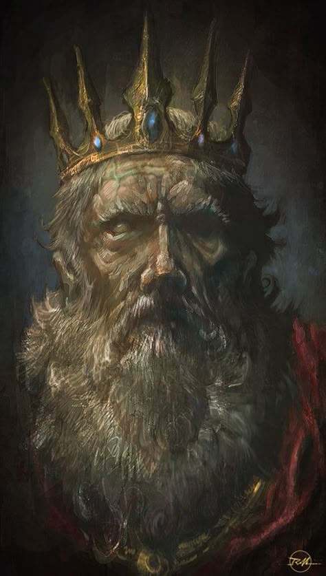 Evil King Art, Old King Character Design, Old King Art, Fantasy King Art, Dnd King, The Mad King, Evil King, Skeleton King, Old King