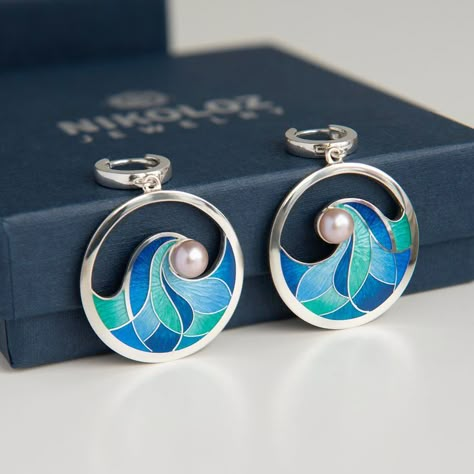 Sea Wave Open Earrings With Rose Pearls Sterling Silver 925 Cloisonne Enamel Round Earrings Blue Turquoise Earrings Enamel Jewelry in 2022 | Sea waves, Cloisonne enamel, Pearl sterling silver Cloissone Jewelry, Mens Diamond Jewelry, Cloisonne Enamel Jewelry, Wave Jewelry, Micro Mosaic Jewelry, Cloisonne Jewelry, Cloisonne Earrings, Handmade Silver Jewellery, Safe Lock