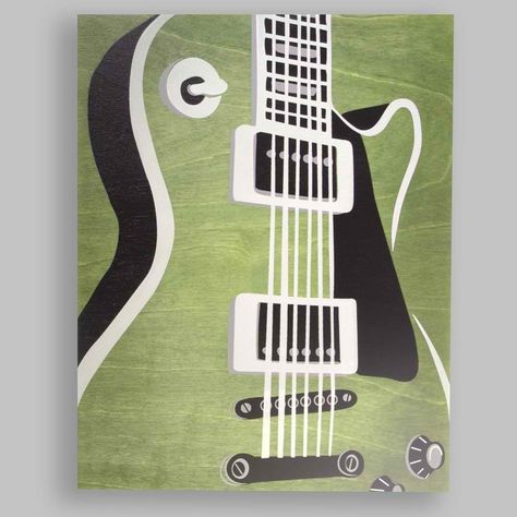 Electric guitar painting Music Art Painting, How To Start Painting, Inspirational Drawings, Art Sherpa, Guitar Painting, Easy Canvas Painting, Musical Art, Guitar Art, Diy Canvas Art Painting