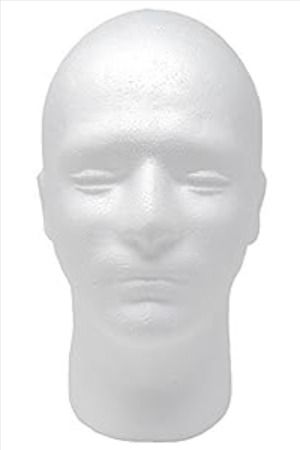 Male Styrofoam Foam Mannequin wig Head 11" (1 count) Styrofoam Head, Wig Head, Foam Head, Summer 2025, Wigs, Projects To Try, Free Delivery, Art