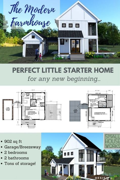 Eco Friendly House Plans, Starter Homes, Homes Farmhouse, House Plans For Sale, House Plans Ideas, House Plan With Loft, Farmhouse Designs, Little House Plans, 1000 Sq Ft