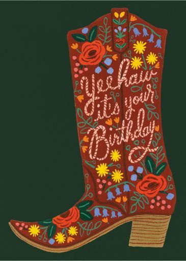 Customize 'Birthday Boot' Birthday Card online and send via email, text message, or a shareable link. Instantly track deliveries and opens, and message recipients. Redhead Birthday Wishes, Whimsical Birthday Wishes, Happy Birthday Funny For Her, Women Birthday Ideas, Fall Happy Birthday, Hbd Wishes, Happy Birthday With Love, Birthday Aunt, Birthday Wishing