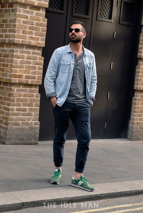 Photograph by Mark York Green Sneakers Outfit, Navy Chinos Men, Green Shoes Outfit, Shoes Guys, Floral Shirt Outfit, Olive Green Sneakers, Chinos Men, Olive Green Shoes, Sneakers Outfit Work