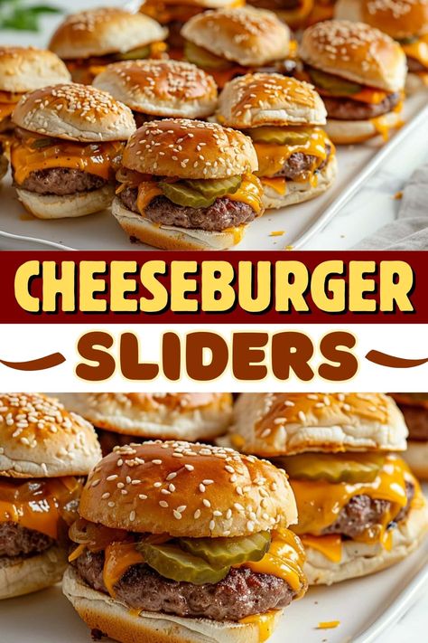 These cheeseburger sliders are a must for any party! They have everything you love about burgers in a portable, bite-sized form. Steak Burger Sliders, Best Sliders For Party, Mini Sliders Hamburger, Burger Slider Recipes, Cheese Burger Sliders, Food Sliders, Sliders Burger, Sliders Beef, Sliders Recipes Hamburger