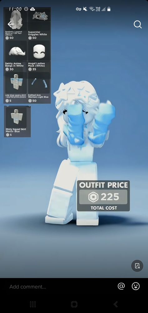 Cute Blue Roblox Avatars, Roblox Outfits With Prices, Blue Roblox Outfits, Blue Roblox Avatar, Roblox Hair Combos, Roblox Oc, Skin Roblox, Outfit Roblox, Blue Avatar