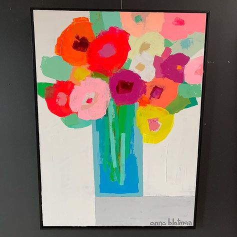 Anna Blatman Flowers, Anna Blatman Art, Easy Abstract Painting Ideas, Anna Blatman, Flowers Acrylic Painting, Folk Art Flowers, Mobile Art, Elementary Art Projects, Art Painting Gallery