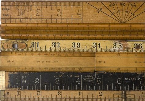 Michael Starr, Yard Sticks, Old School House, Antique Tools, Old Tools, Vintage Tools, Assemblage Art, School Days, Letters And Numbers