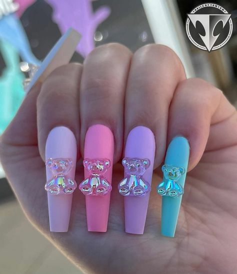 40 Cute Easter Nail Designs To Try This Spring Nail Color Ideas, Easter Nail, Easter Nail Designs, Tropical Nails, Classy Acrylic Nails, Acrylic Nails Coffin Pink, Long Square Acrylic Nails, Kawaii Nails, Easter Nails