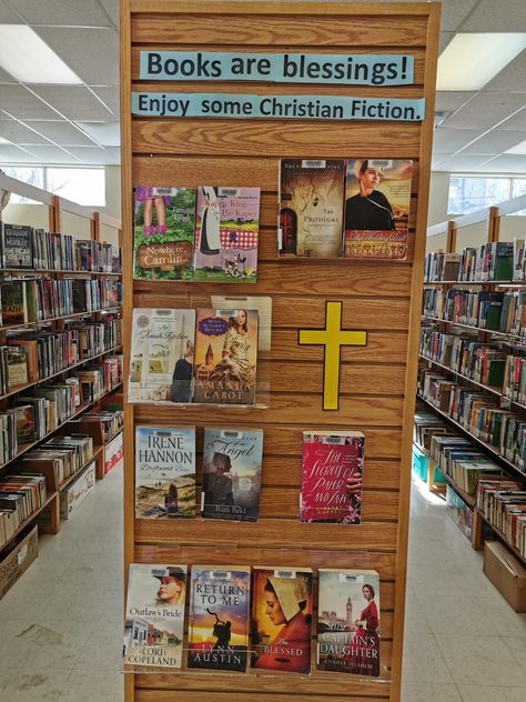 Christian Library, Church Library, Library Interior Design, Bulletin Boards Ideas, Library Display Ideas, Library Interior, Library Book Displays, Boards Ideas, Library Display