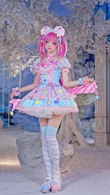 Fairy Kei Aesthetic, Unicorn Cosplay, Candy Clothes, Magical Girl Outfit, Candy Costumes, Over 9000, Unicorn Outfit, Bigo Live, Unicorn Girl