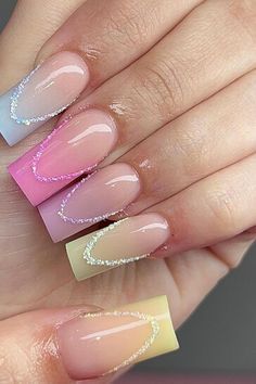 Cute Easter Nails, Easter Nails Design Spring, Confetti Nails, Easter Nail, Easter Nail Designs, Ombre Acrylic Nails, Short Acrylic Nails Designs, Easter Nails, Pastel Nails