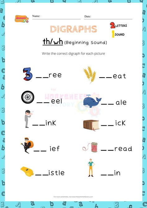 Diagraph Th Activities, Wh Sound Words, Consonant Diagraph, Phonics Blends Worksheets, Digraph Th, Rhyming Words Worksheets, Zoo Preschool, Digraphs Worksheets, Missing Letters