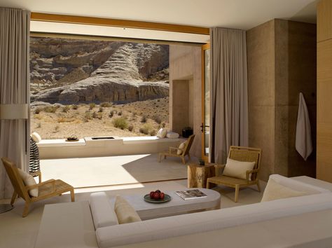 Emily Ratajkowski Retreated to This Desert Resort After Her Wedding | Vogue Amangiri Resort, Desert Resort, Desert Homes, States In America, Beautiful Hotels, A Living Room, Office Inspiration, Architectural Digest, 인테리어 디자인